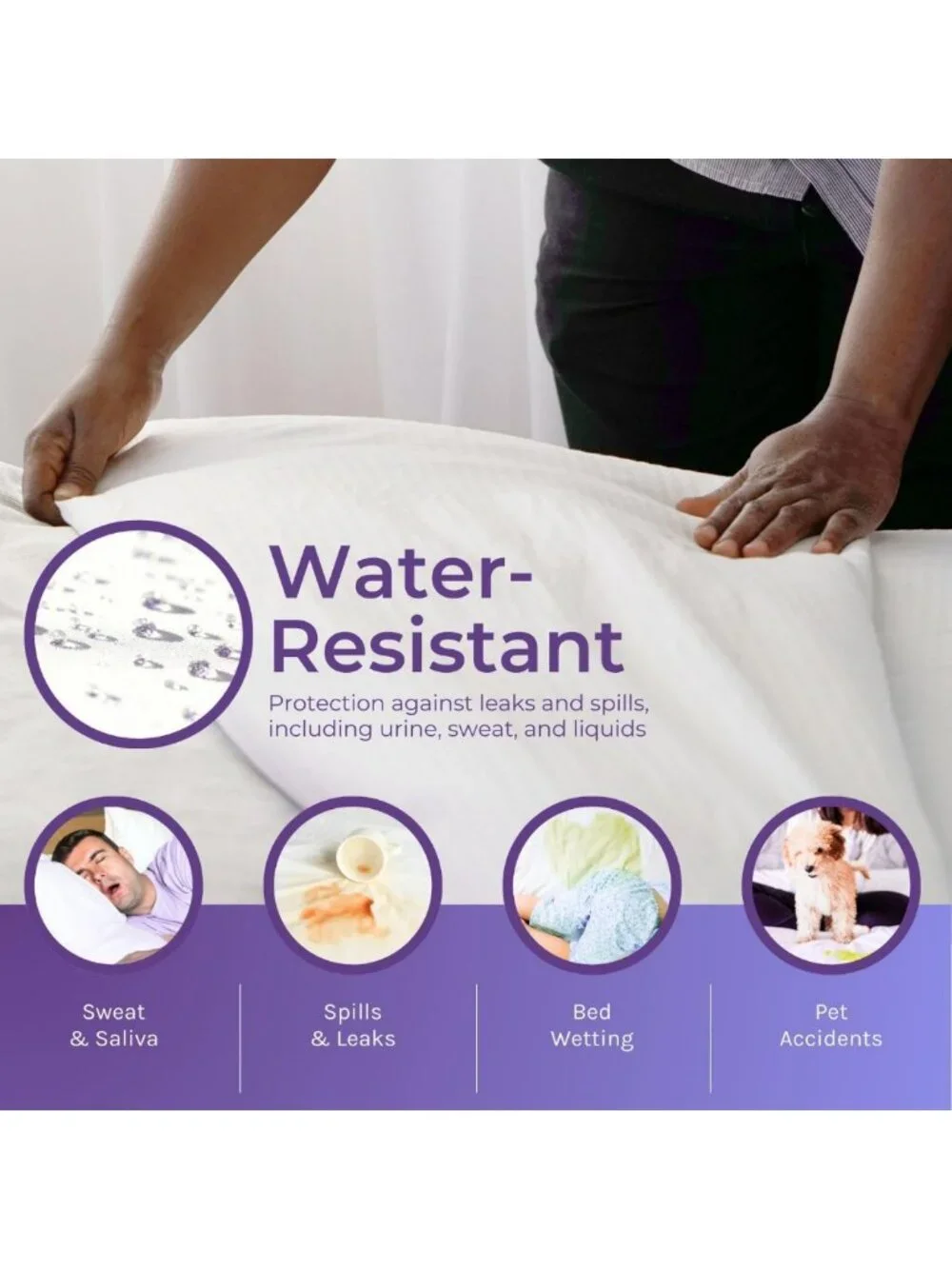 King Size Dust Mite & Allergen Mattress Protector | Zippered, Waterproof